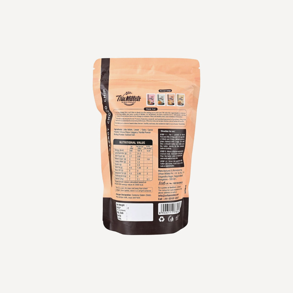 Millet Pancake Mix Carrot Choco Chip